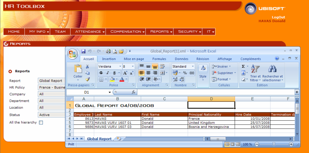 Preview of Excel file generated with Aspose.Cells for .NET