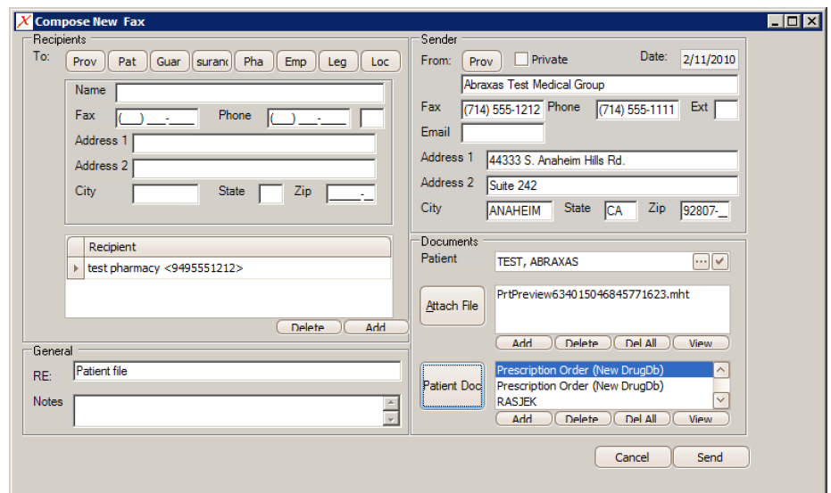 A preview for fax image