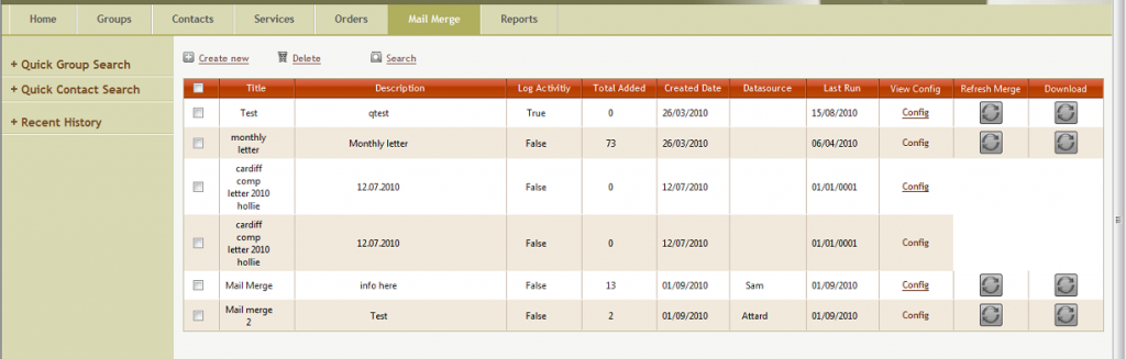 Mail merge preview