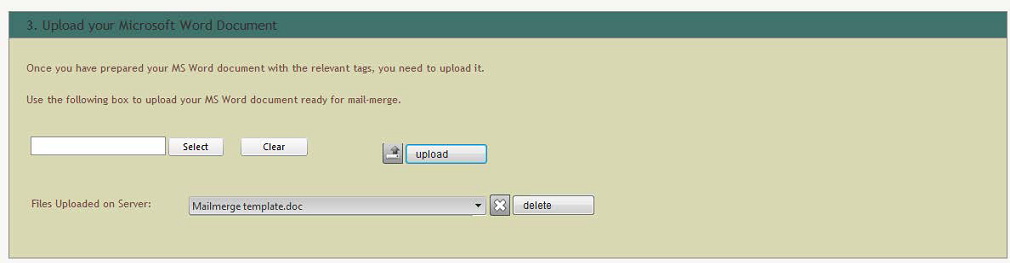 Uploading a mail merge preview