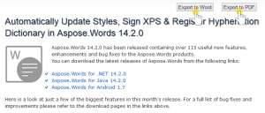 Sitefinity export to Word document