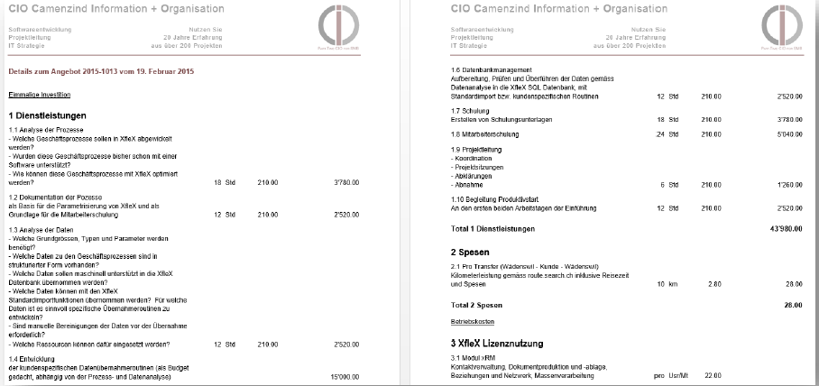 A layout of Word document