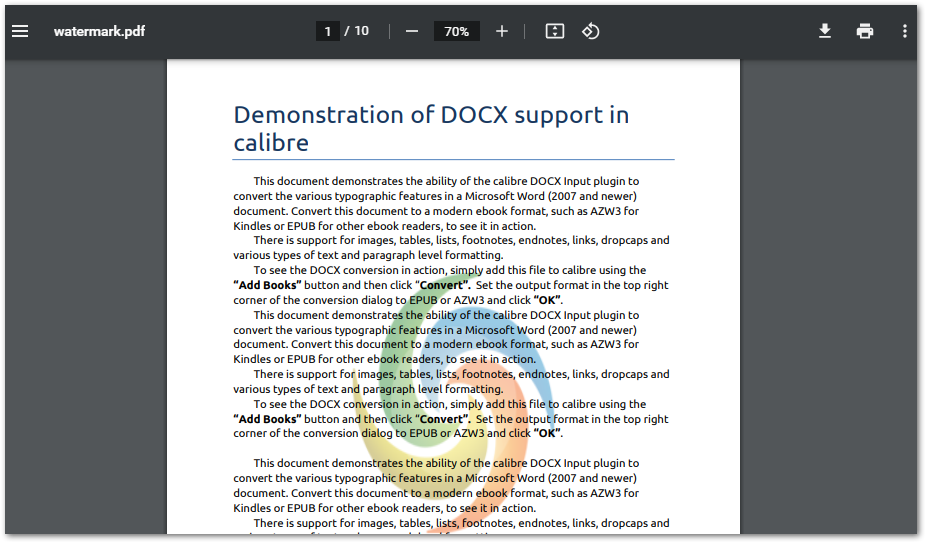 Image watermark in PDF using Java