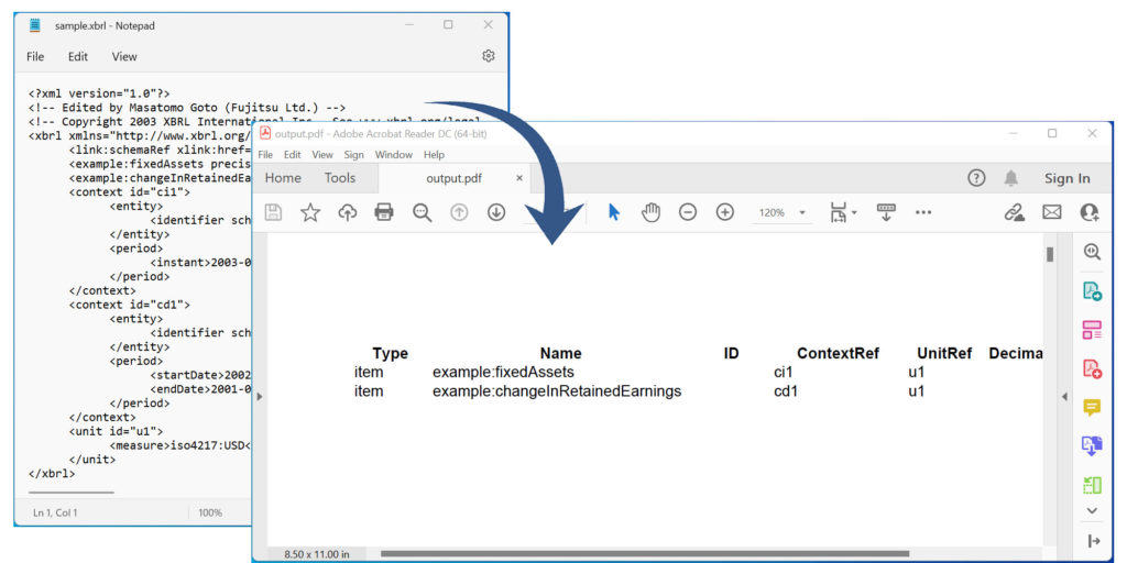 Convert XBRL to PDF in C#