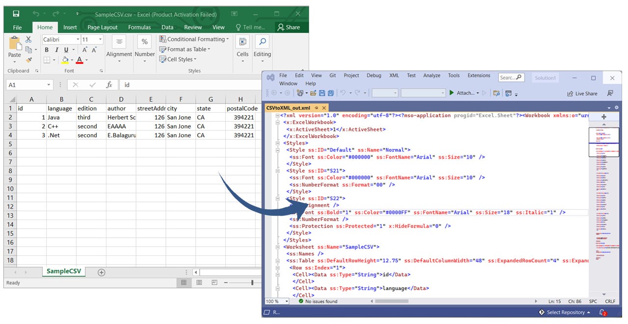 تحويل CSV إلى XML في Java