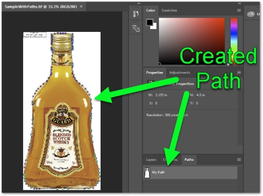 TIFF مع مسار القطع