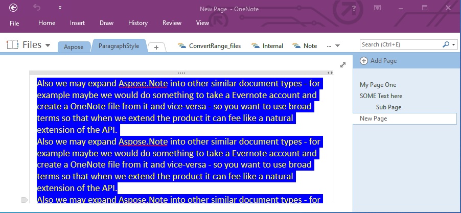تغيير نمط النص لفقرات OneNote في C#