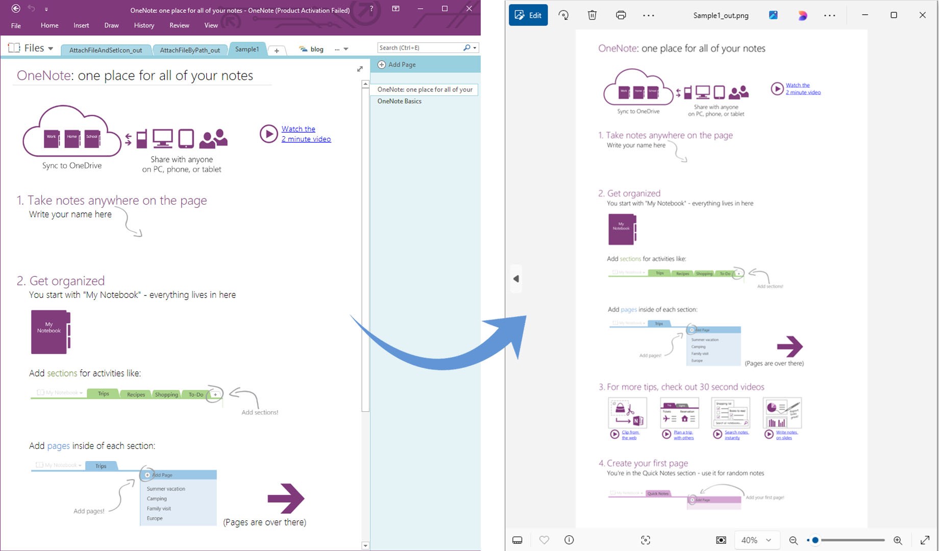 تحويل OneNote إلى PNG باستخدام Java