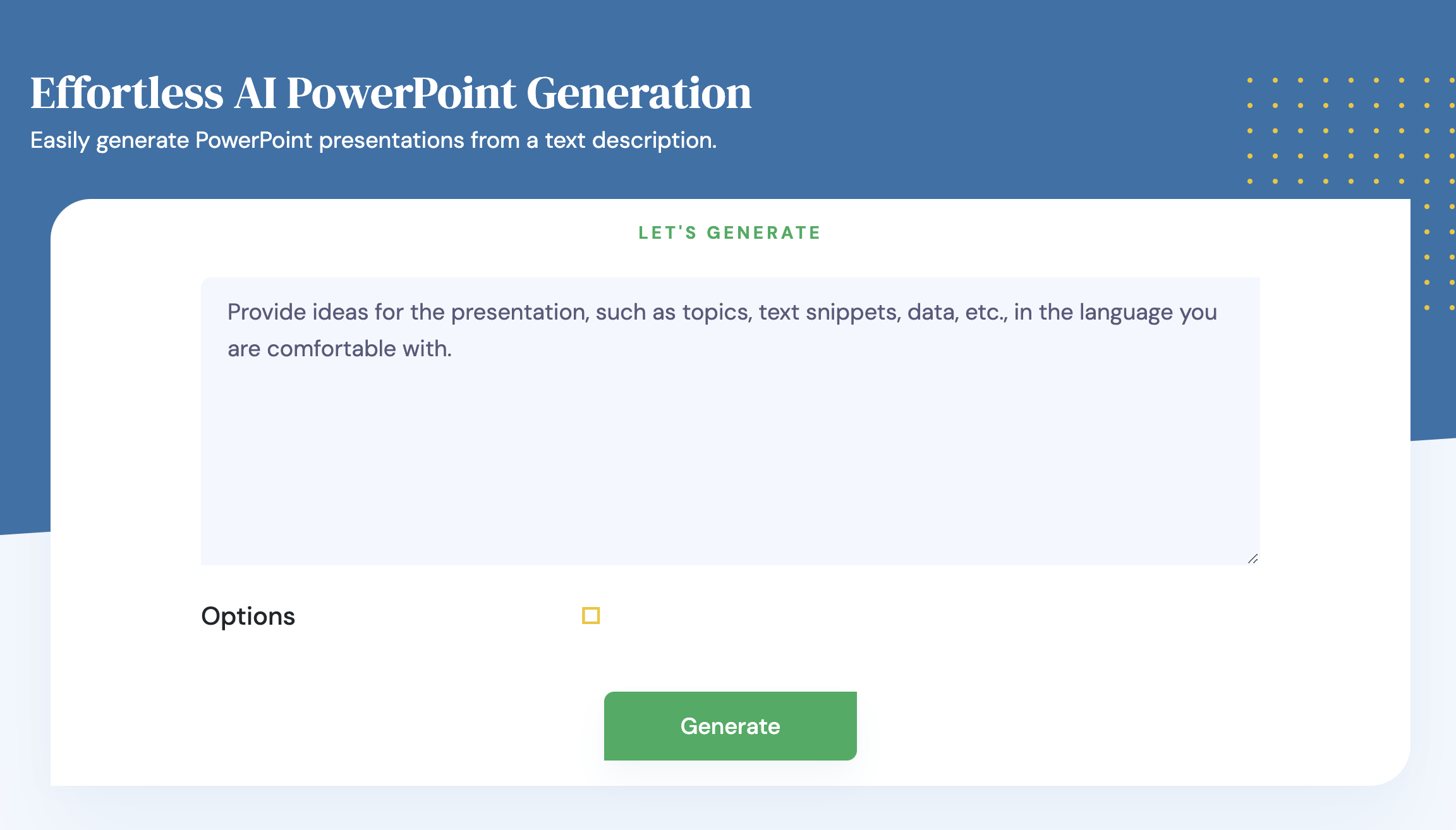 مول شريحة PowerPoint باستخدام الذكاء الاصطناعي
