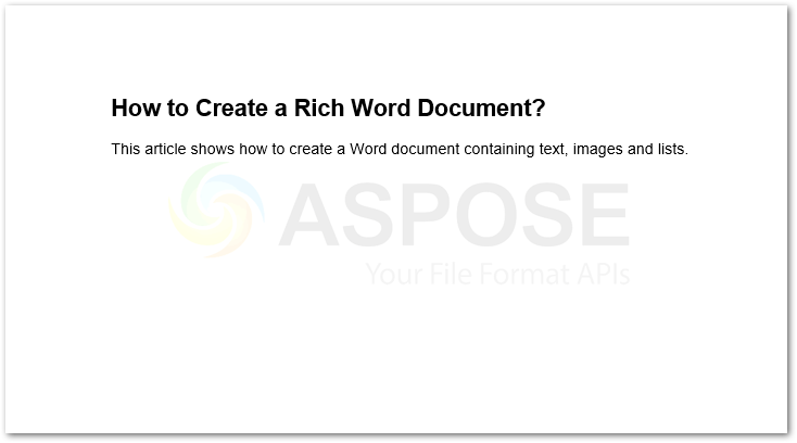 قم بإنشاء مستند Word في Java