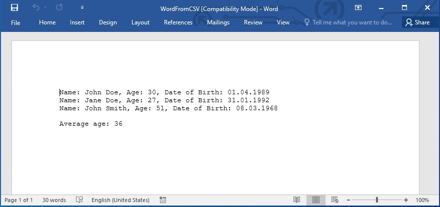 إنشاء مستندات Word باستخدام بيانات CSV في Python