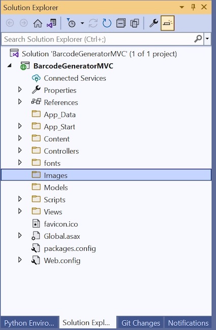 Create Images folder.