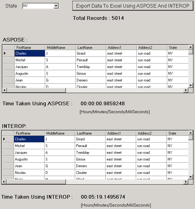Third scenario to export data using Aspose.Cells for .NET