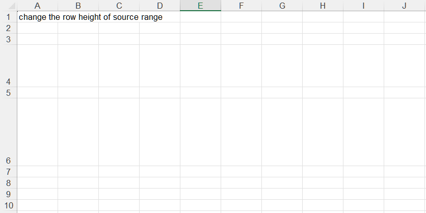 Sample Data for Copying Range Row Heights Only