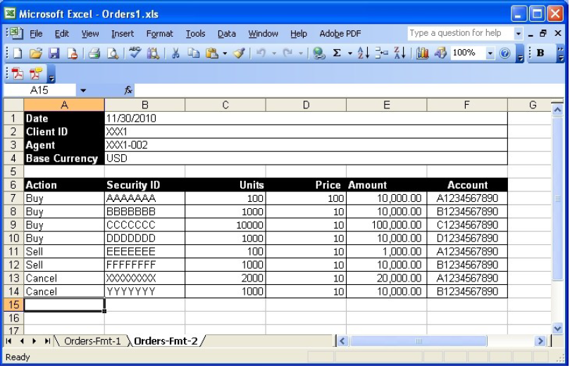 Example Client Format 2: Simple Form
