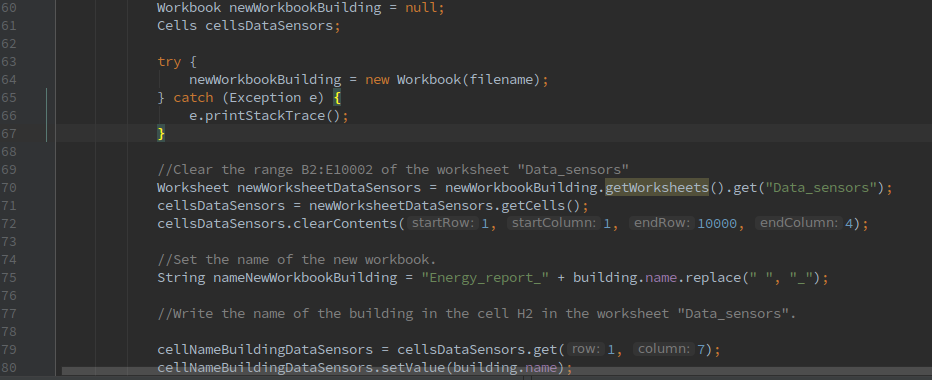 Figure 2 - Clearing some data in the opened template and setting the building&rsquo;s name information.