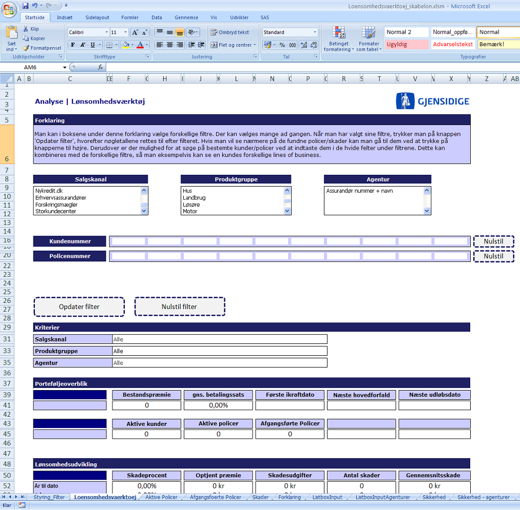 Preview of Filtering Solution in Excel format