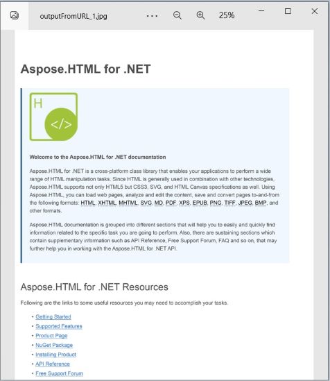 Převést HTML na JPG z Live URL v C#