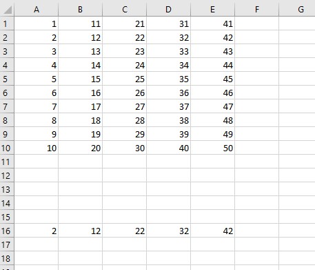 Bild, das die kopierte Zeile zeigt