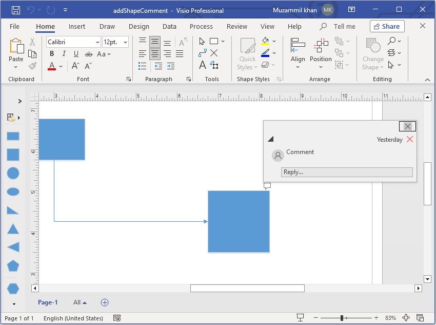 Fügen Sie mit Python Kommentare zu Formen in Visio-Diagrammen hinzu