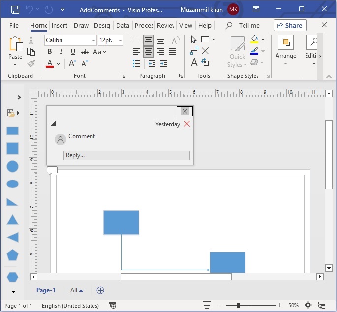 Fügen Sie Kommentare zum Visio-Diagramm in Python hinzu