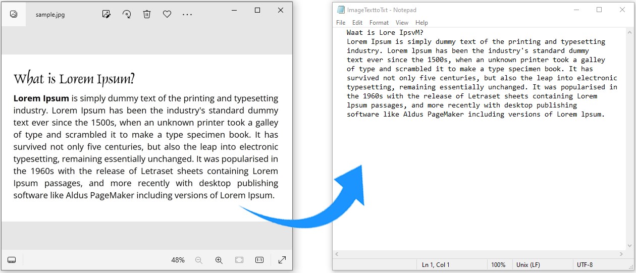 Text von Bild zu Text-Konverter in Python.