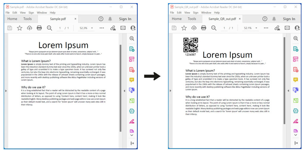 QR-Code zu PDF-Dokumenten in C# hinzufügen.