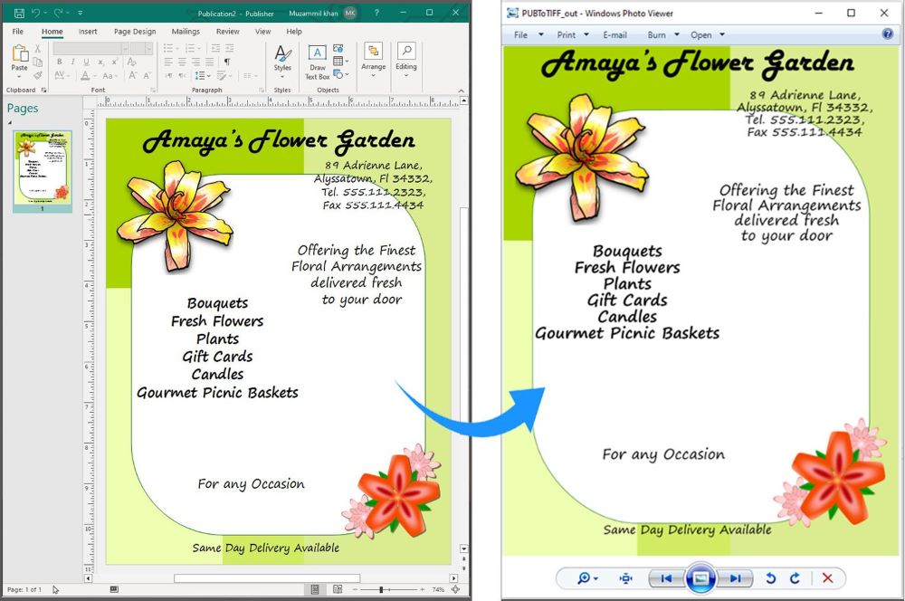 Konvertieren Sie PUB in TIFF in C#