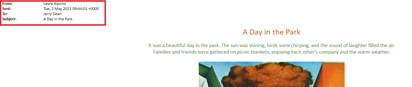 Text header