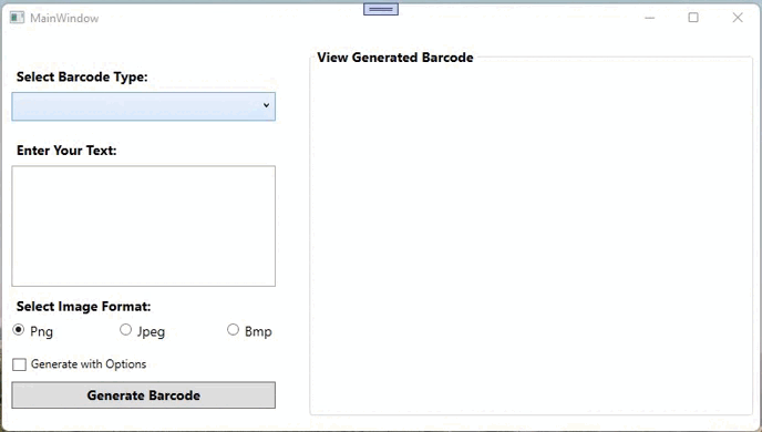 Generador de código de barras WPF de demostración