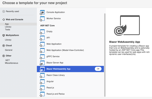 Aplicación Blazor WebAssembly