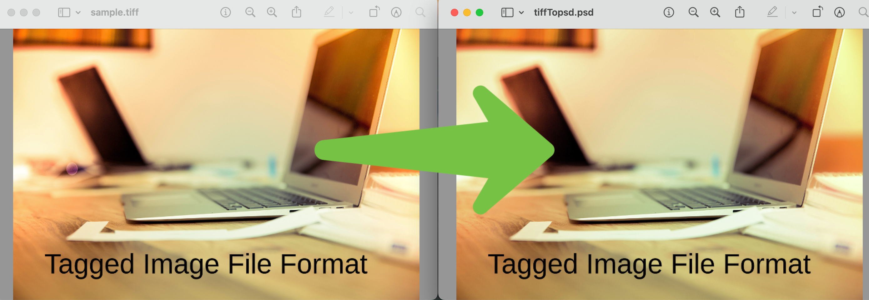 Convertir TIFF a PSD con Capas 