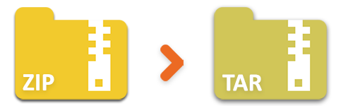 Convierta archivos ZIP a TAR en C#