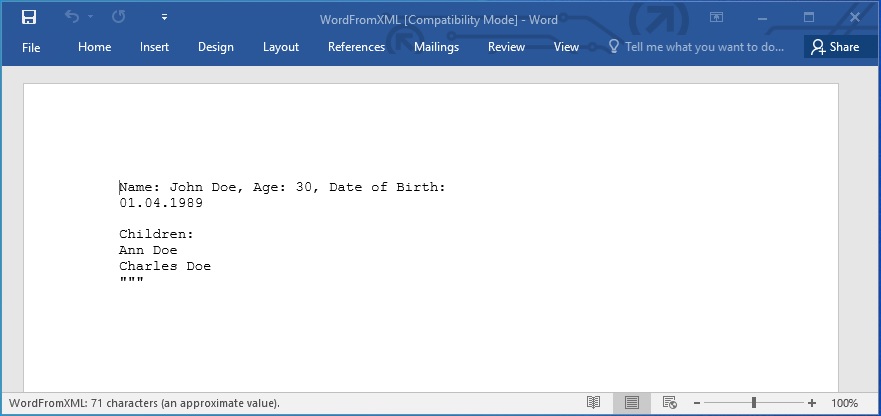 با استفاده از داده های XML در پایتون، اسناد Word را از قالب ایجاد کنید