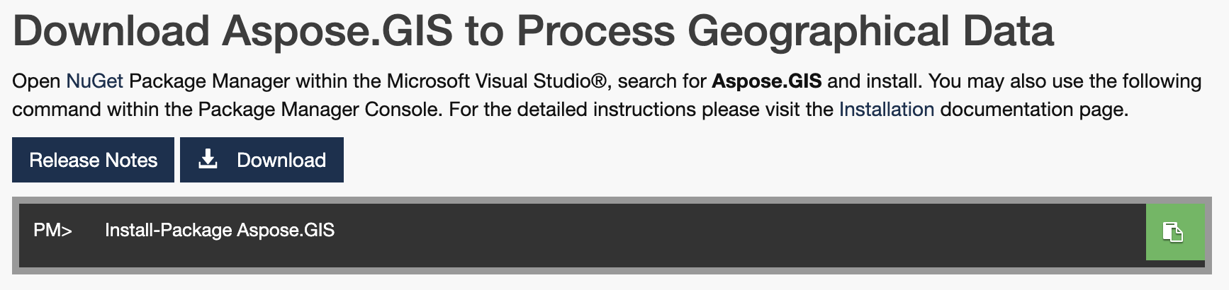 Installation de la bibliothèque SIG C#