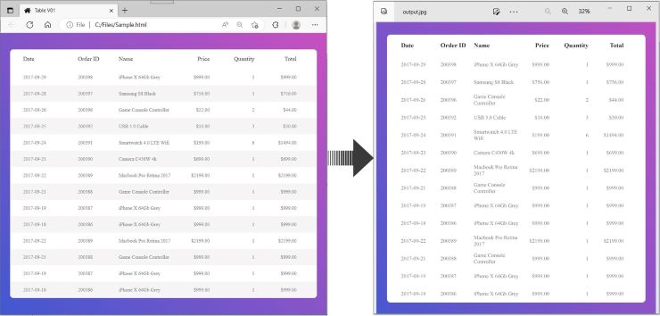 Convertir HTML en JPG en utilisant C#
