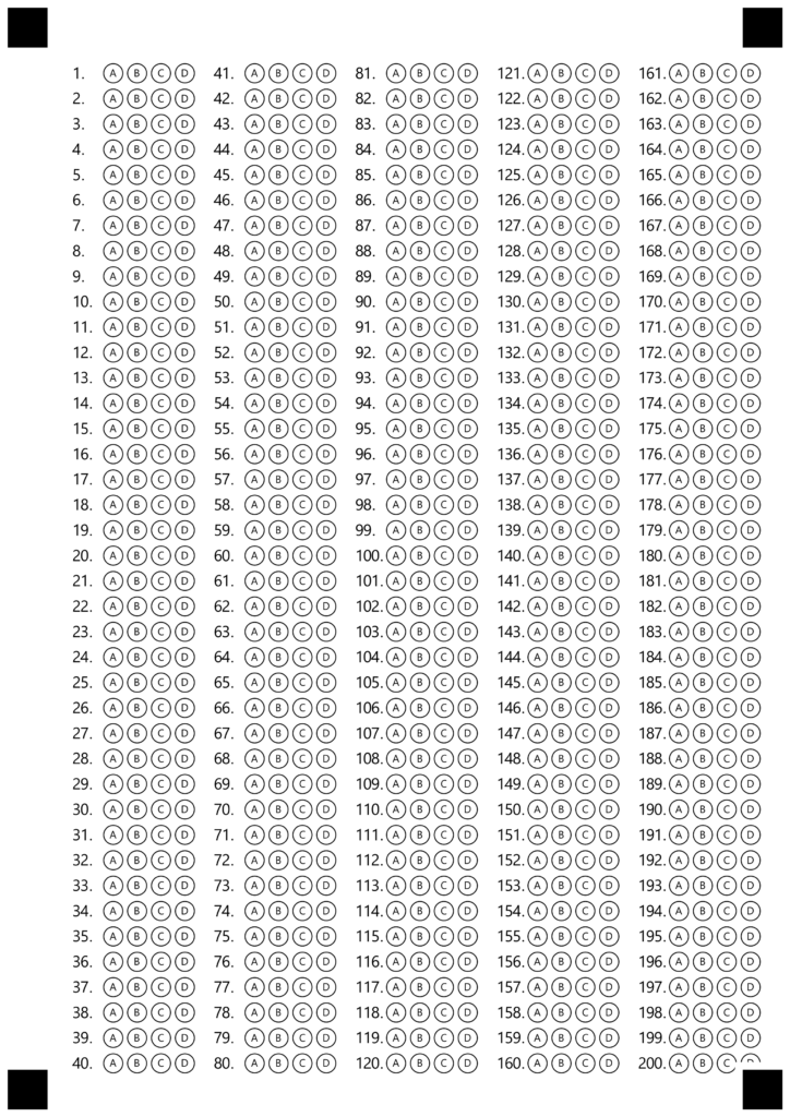 Feuille de réponses OMR à partir du balisage de texte
