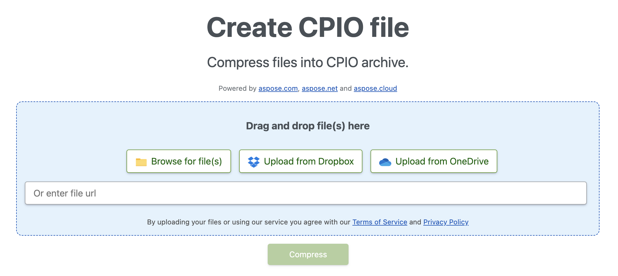 compression de fichiers cpio