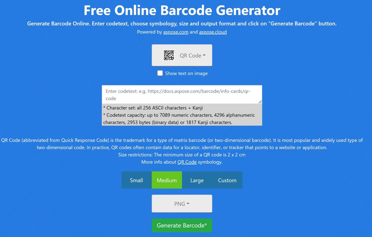 Free Online Text QR Code Generator