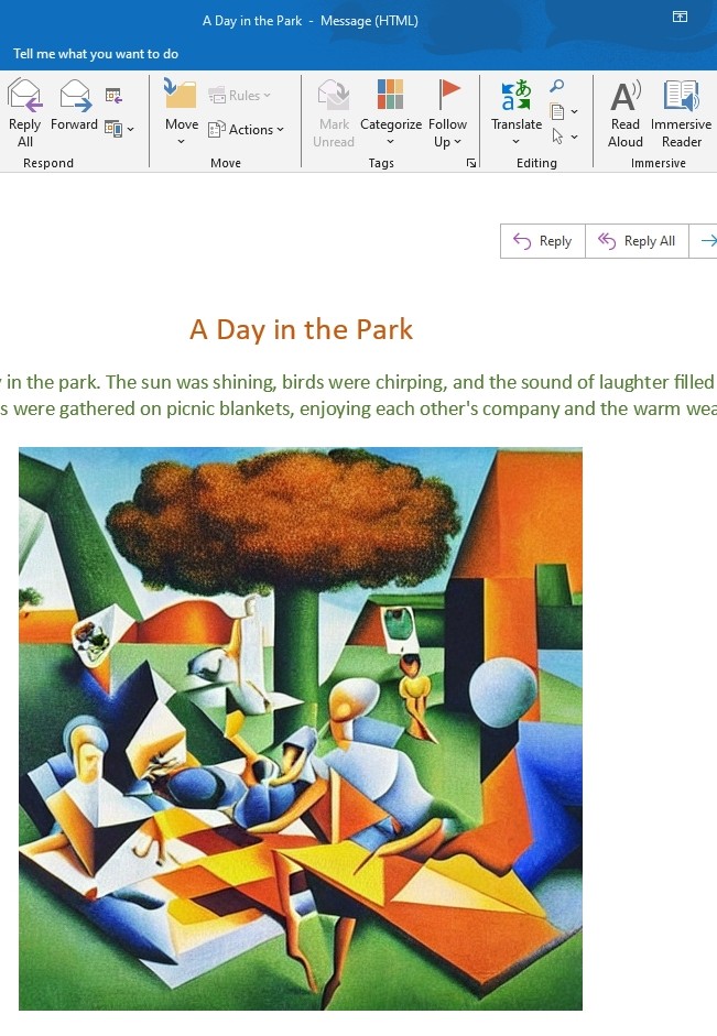 Email Attachment Example - Inline Attachment