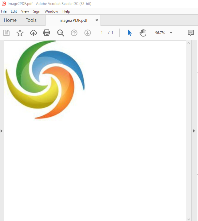 פלט קובץ PDF שנוצר על ידי הקוד לדוגמה