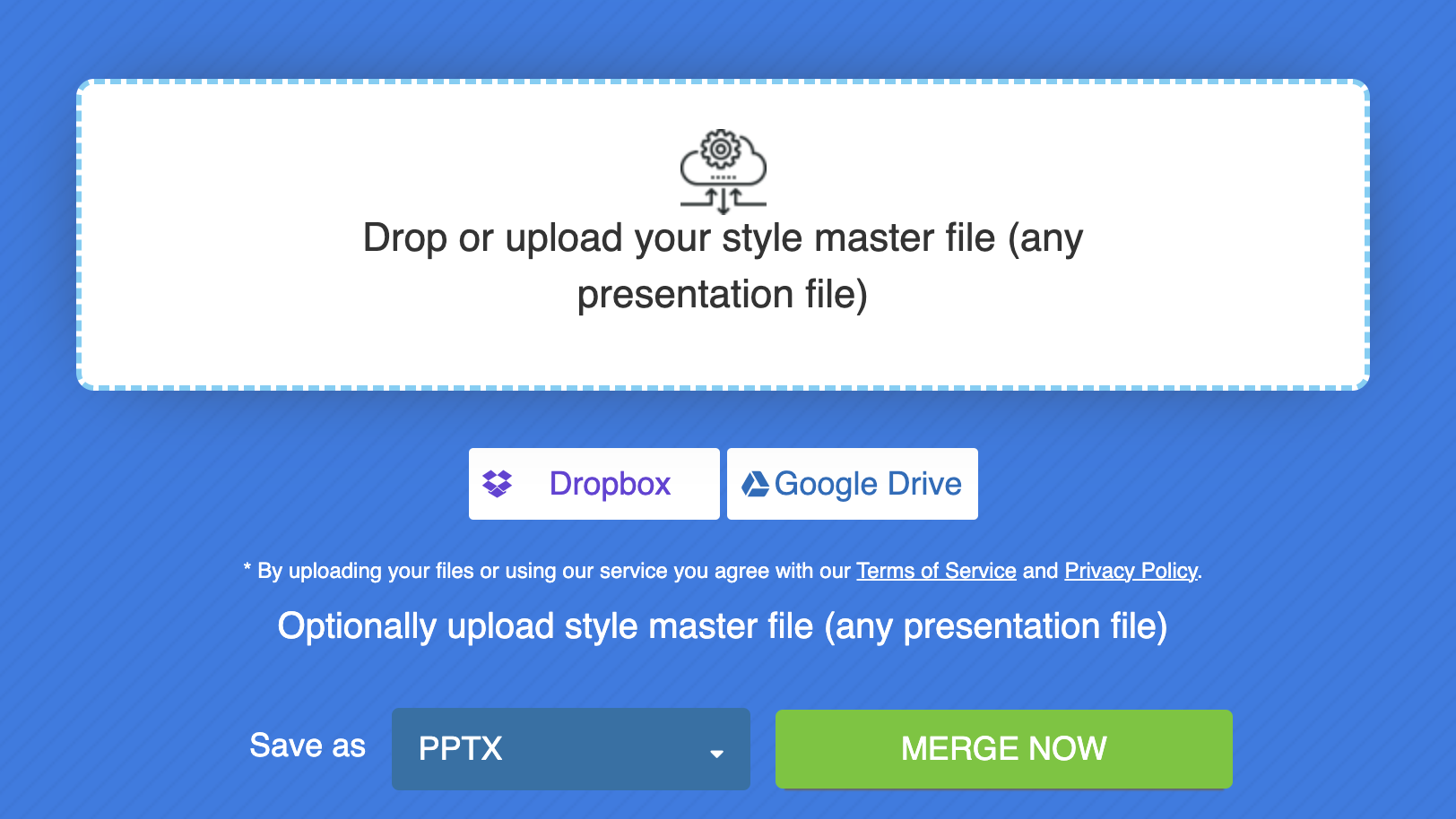 מיזוג PPTX באינטרנט