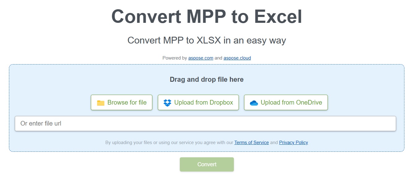 Free MPP to Excel Converter Online