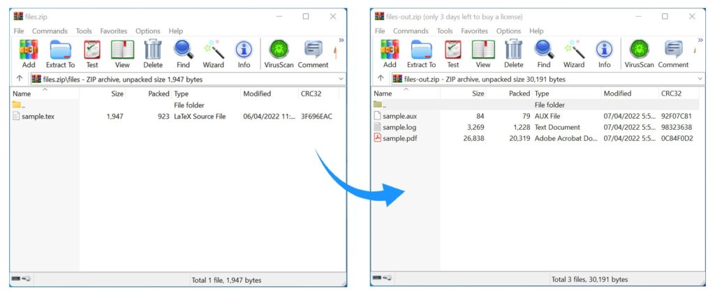 המר ארכיון TeX ZIP לארכיון PDF ZIP