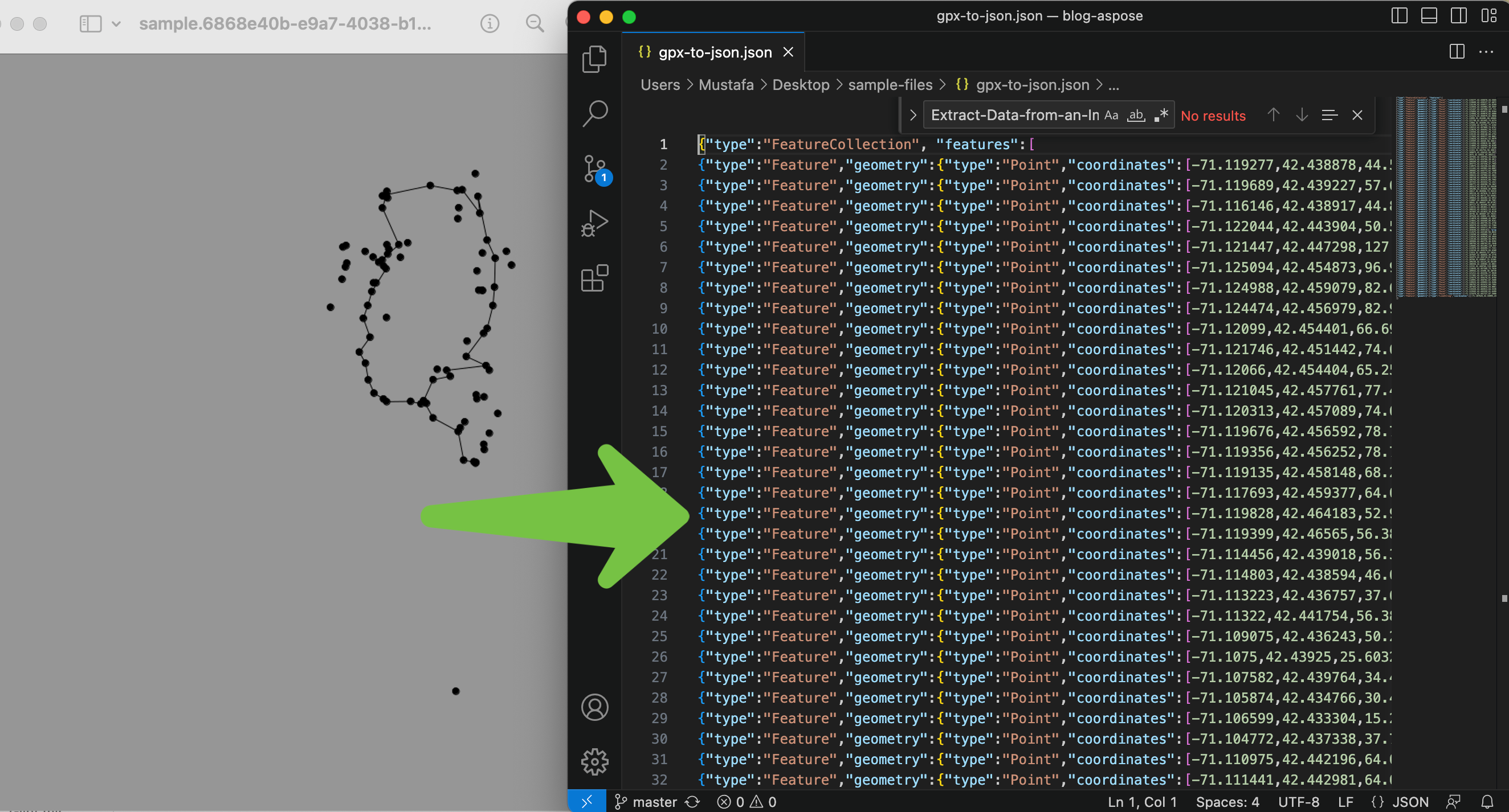 konverter gpx ke json