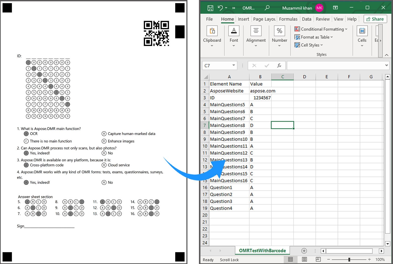 Baca Lembar OMR dengan Barcode di C#