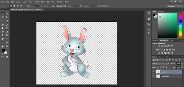Gambar PNG ke PSD