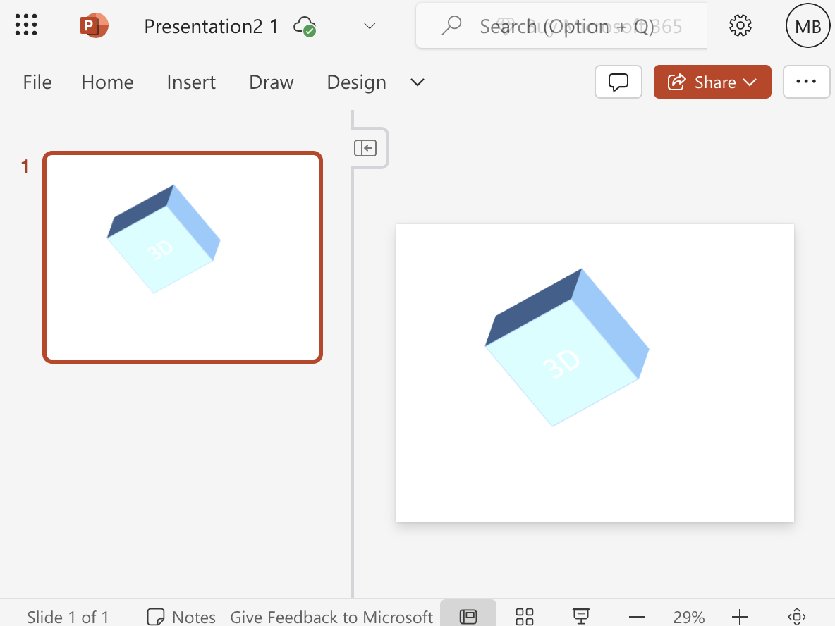 menggambar 3D di PowerPoint