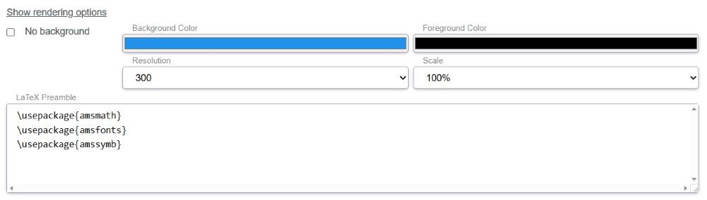 Opsi Rendering Generator Rumus LaTeX