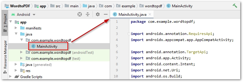 tambahkan kode konverter kata ke pdf